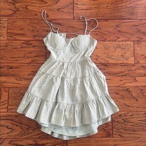 Hello Molly Green Ruffled Mini Dress summer